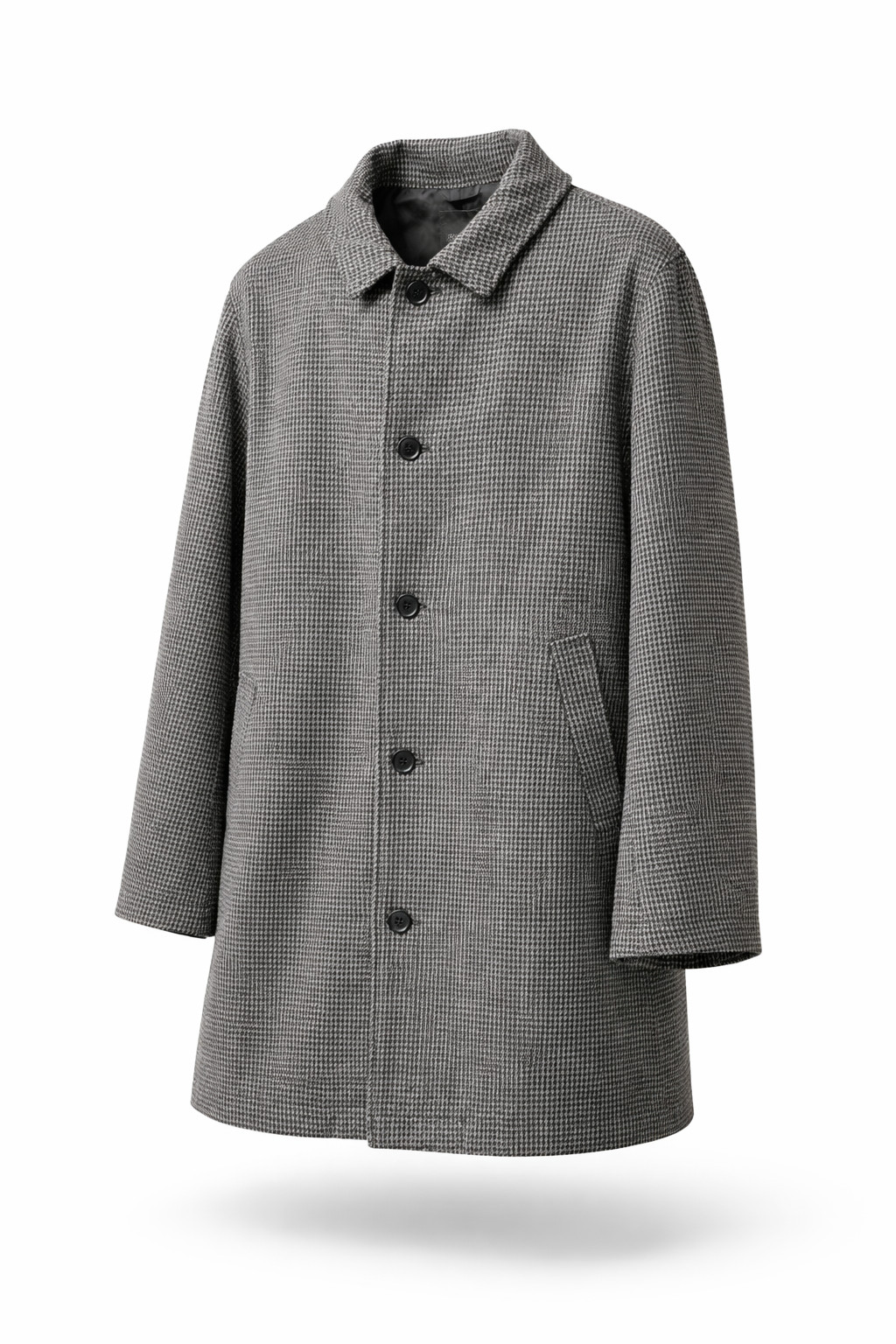 Primark Mens Houndstooth Check Coat 2XL Black Grey Button Jacket New With Tags image 9