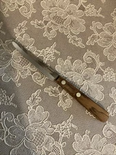 Vintage Flint Arrowhead USA Grapefruit Knife Wood Handle Nice!