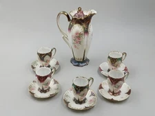 RS Prussia Satin Finish Chocolate Rose Pattern Serving Set, 12 Piece