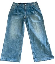 NYDJ Women  s Teresa Wide Leg High Rise Medium Wash Denim Jeans Size 14 37  x 29  