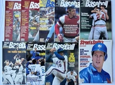 Lot of (9) Street and Smith's Baseball Yearbook Magazines 1980-1989