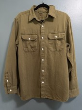 Levi's Men  s Green Long Sleeve With White Buttons Shirt Size Small