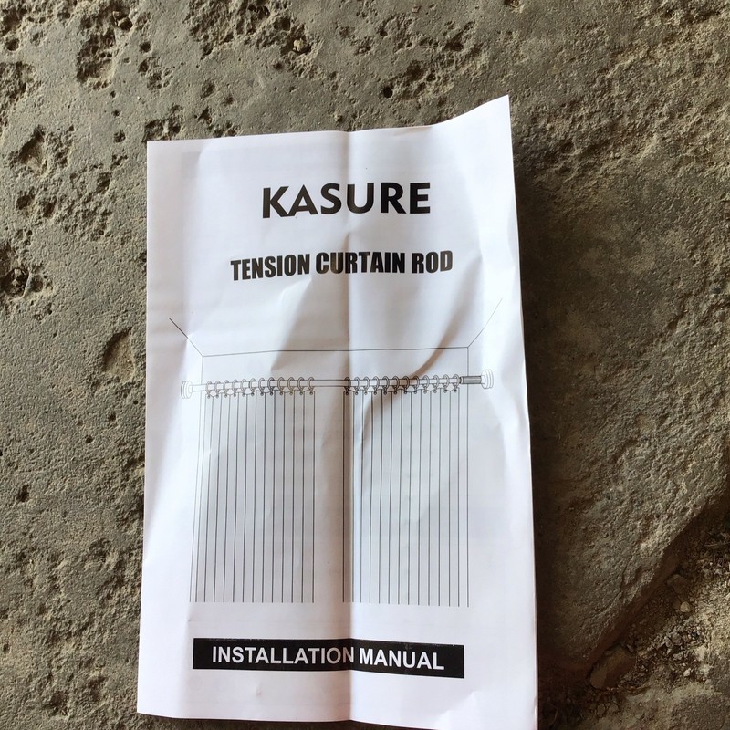 KASURE Black Metal Tension Curtain Rod 51-126 in, 1.26 in Diameter, Clampable