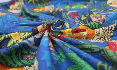 Multi Hand Printed 7 Yard 100%Cotton Fabric NO TARRIF CHARGES 100% ZK_329