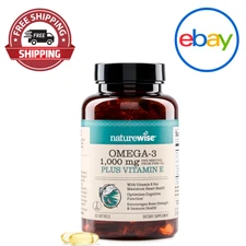 NatureWise Extra-Strength Omega 3 Fish Oil 1000mg | EPA DHA | 60 Softgels