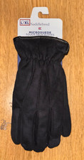 NEW SADDLEBRED BLACK MICROSUEDE LEATHER GLOVES SIZE L/XL