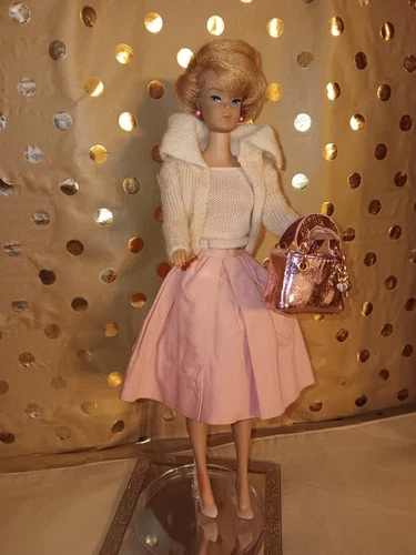 Vintage Barbie Gathered Skirt with  A knit shell & Cardigan (1962-1963)