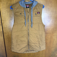 Wrangler Workwear Men's Hooded Work Vest Brown/Gray Size M
