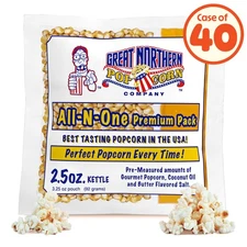 2.5oz Popcorn Machine Popcorn Packets All in One Pop Corn Kernels, 40 case