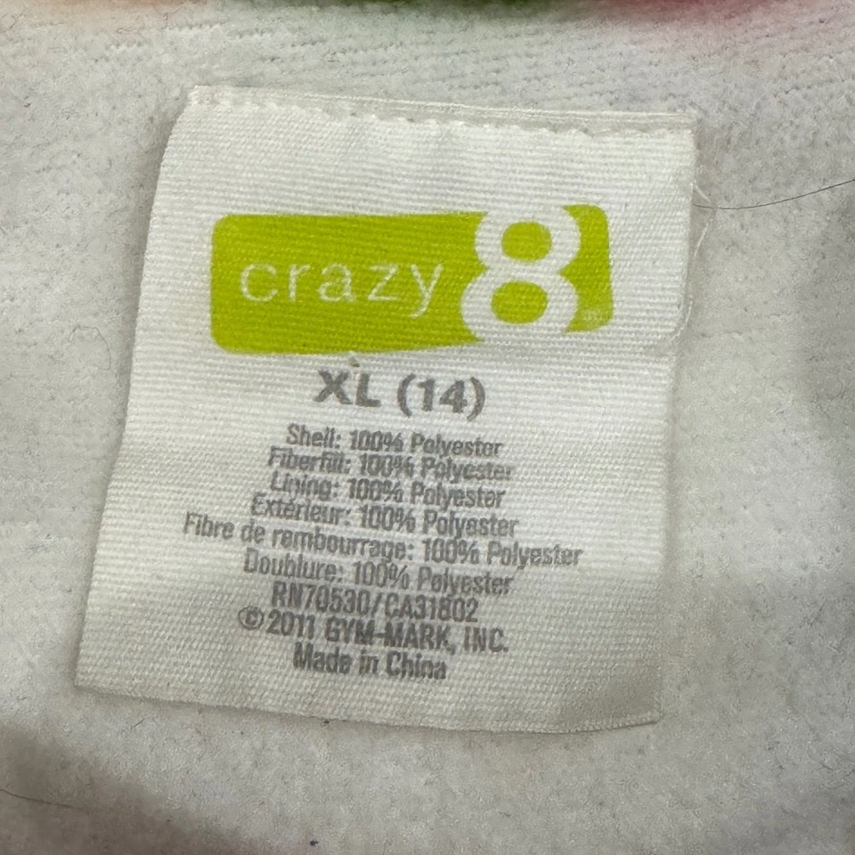 Chaleco acolchado Crazy 8 Girls XL 14 colorido a lunares sin mangas bolsillos con cremallera Foto 4 de 4