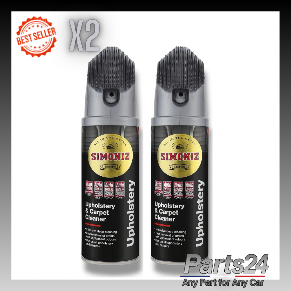 2x Simoniz Car Upholstery Fabric & Carpet Cleaner Foam Stain Remover Brush 400ml