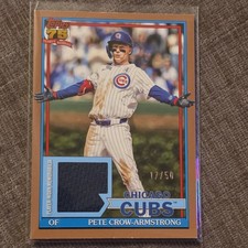 2026 Topps Series 1 Pete Crow-Armstrong Chicago Cubs Relic Patch Card 17/50 Gold