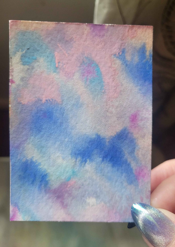 ACEO original | abstract watercolor and gouache | dreamy wonderland | pink