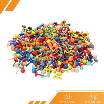 #ad 300Pack 4.5 x 8 mm Mini Brads for Paper Crafts Paper Fastener Assorted Colors $14.14