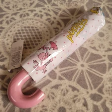 PUPILIUS Character Pattern Folding Umbrella Pink Blue Polyester 65cm Used