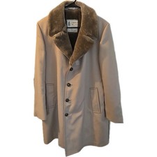 Flawless Vintage 70 s London Fog Faux Fur Lined Beige Trench Coat Men's 42 Long