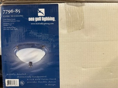 Sea Gull Lighting 15.5'' 2 Light Close To Ceiling - Gold Patina Finish 7796-85