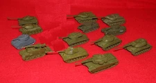 Comet Authenticast Metal Products WWII Miniature Tanks x13 Lot