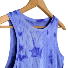 LULULEMON Rain Stripe Marble Dye Charged Indigo Train To Be Tank Top Size Small