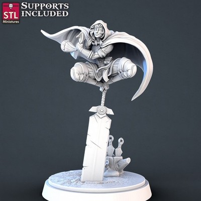 STL Miniatures DnD Tribute Human Female Thief Fantasy RPG Pathfinder | 32mm 3D