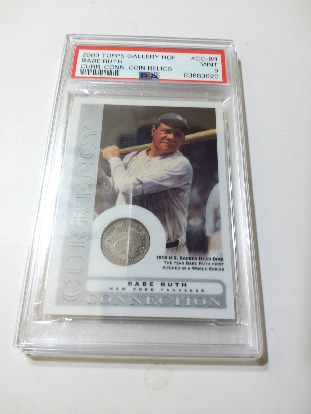 2003 TOPPS GALLERY HOF CURRENCY CONNECTION BABE RUTH PSA 9 POP ONE GOAT BOMB $$$