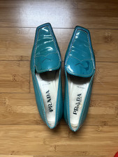 VTG Prada Loafers Blue/Teal Womens Size EU 38.5 US 8