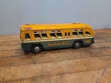 VINTAGE 1950's YONEZAWA JAPAN TIN FRICTION AVENUE BUS TOY As Is