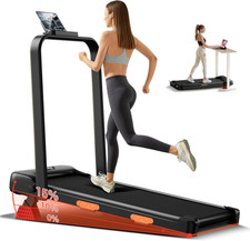 15 Incline Walking Pad Treadmill with Handles - Portable Under Desk Treadmill