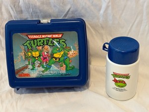 Vintage 1989 TMNT Lunch Box Thermos Set Teenage Mutant Ninja Turtles