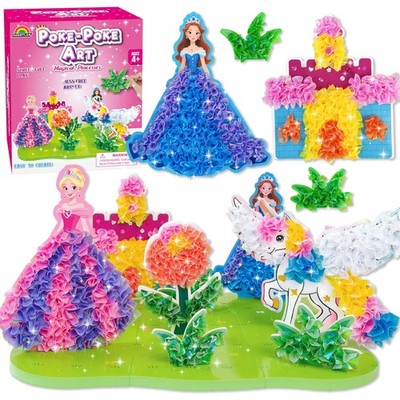 Poke Art Princess Kit for Kids, DIY Craft Kits with Magical Princesses & Unic...