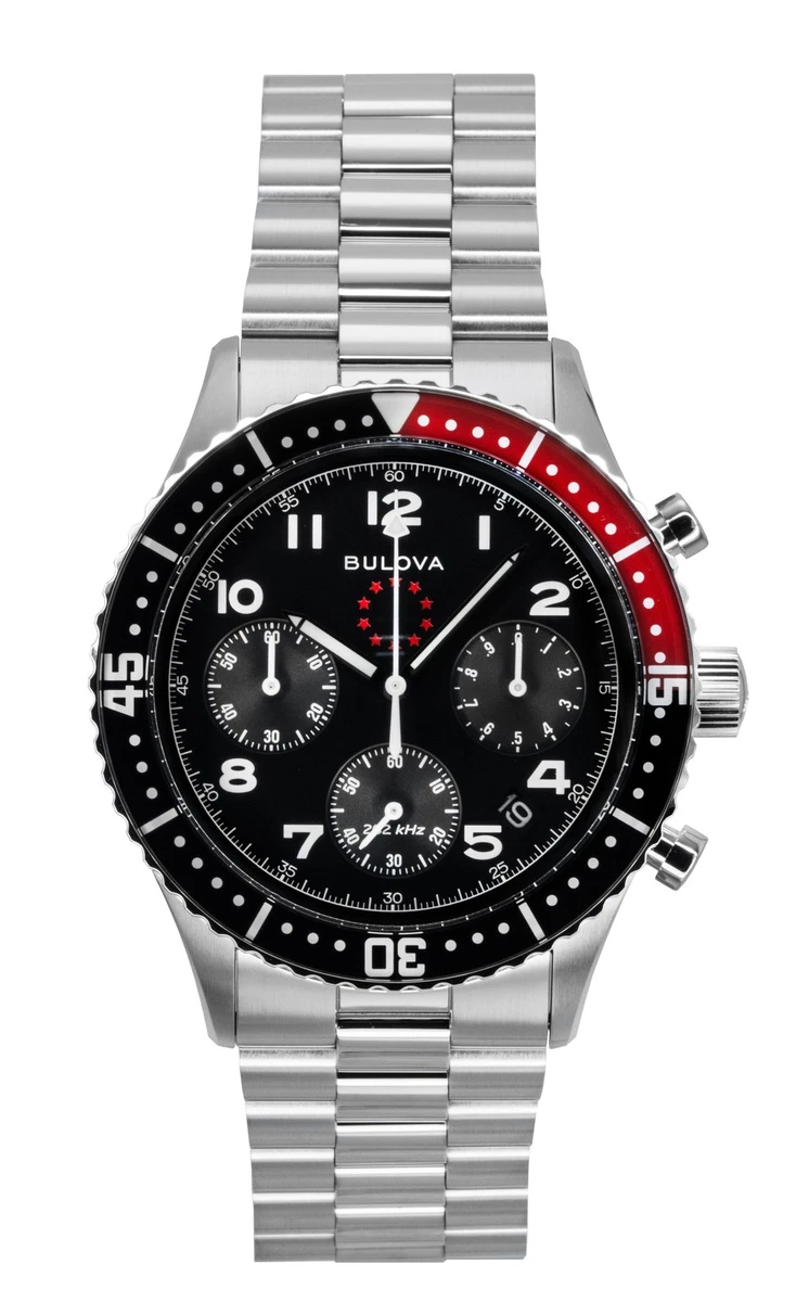 Bulova Lunar Pilot Pilota Lunare 96B258 - Orologio Cronometro Design Cinturino In Acciaio Inox Uomo Nero B01fsm4smu 5