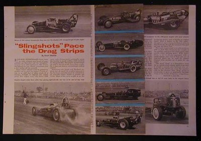 Early Drag Racing Dragsters Slingshots 1959 pictorial