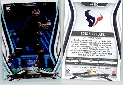 Ross Blacklock 2020 Certified Mirror #160 /299 Texans RC Rookie | eBay