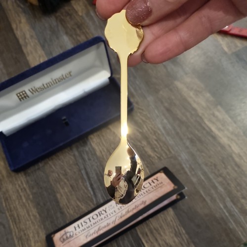 22 kt vergoldeter Queen Elizabeth II Gedenklöffel 4154 von 9500 Echtheitszertifikat & Box - Bild 5 von 9