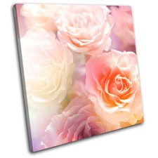 Roses flower Floral SINGLE CANVAS WALL ART Picture Print VA