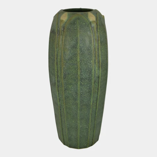 Jemerick Studio Pottery Arts And Crafts Matte Green Tall Vase