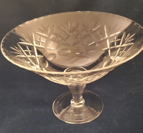 English Webb Corbett Cut Crystal Compote Georgian Pattern 6.5 inch Diameter - Picture 9 of 14