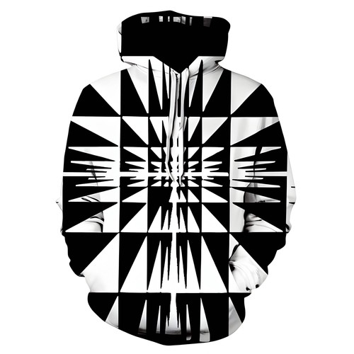 3D Graphic Hooded Sweatshirt Casual Pullover Long Sleeve Round Neck Fashionable - 第 24/70 張圖片