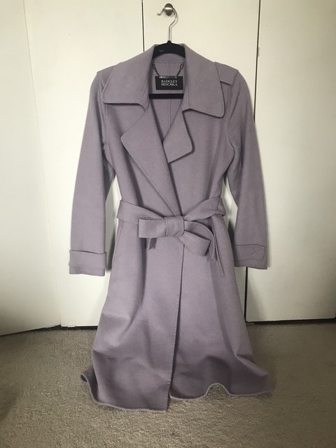badgley mischka double face wool wrap coat