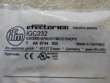 1 IFM Efector Igc232 Igk3005-Bpkg/K1/M/Us104Dps Inductive Sensor