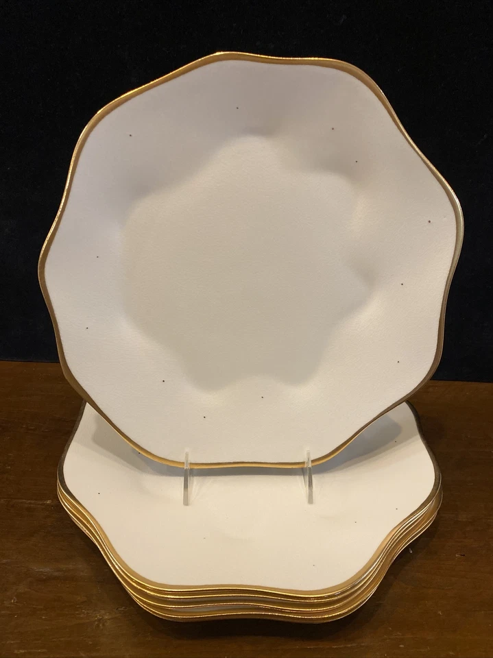 Dan Levy 1992 White & 22K Gold Handmade  Dinner Set of 24 Today $4700 Spot BH243 - Image 3 of 4