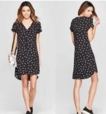 A New Day Women  s Black  White Polka Dot Dress NWT  S Size S
