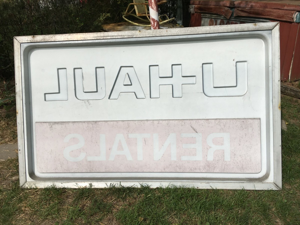 Large U Haul Plastic Sign in Aluminum Frame 73in x 44in | eBay