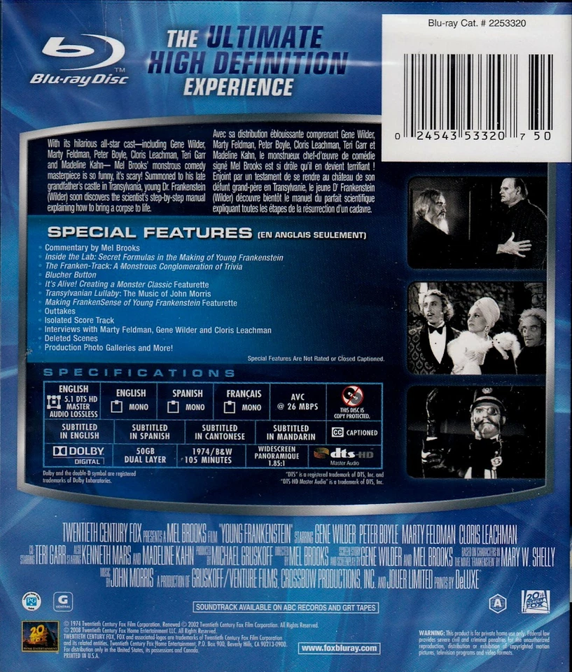 Young Frankenstein - Mel Brooks - Gene Wilder, Teri Garr - Nuevo BluRAY Foto 2 de 2