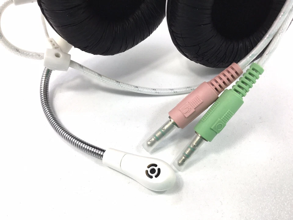 NUEVOS AURICULARES GE WHITE AUDIO GAMING COMPUTADOR LIMPIO PROBADO FUNCIONA Foto 4 de 4