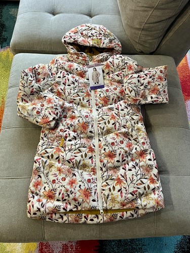 Neu mit Etikett Mondetta Daunenparka Jugend Mädchen Blumenmuster 700 Füllung XS 5/6