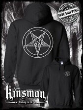 Baphomet Satanic Pentagram Distressed Logo 2-Sided Hoodie / Sweatshirt