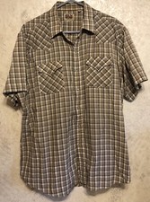 Ely Cattleman VINTAGE Western Shirt Men XL Pearl Snap Plaid