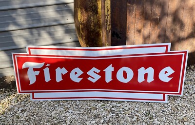 Antique Vintage Old Style Firestone Tires Service Station Sign