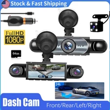 Dash Cam HD 1080p Car 4 Camera Front/Rear/Inside Video Recorder Camera G-sensor